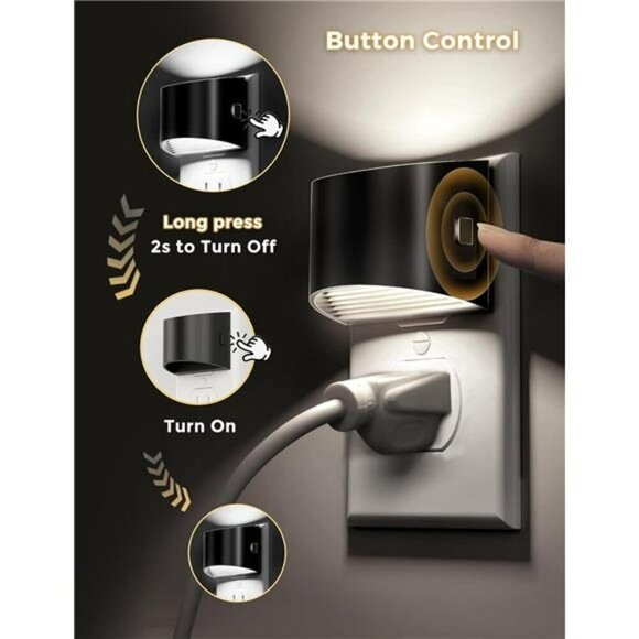 LED Night Light Plug In with Sensor 3 Brightness Levels for Hallway Bedroom - Picture 4 of 8